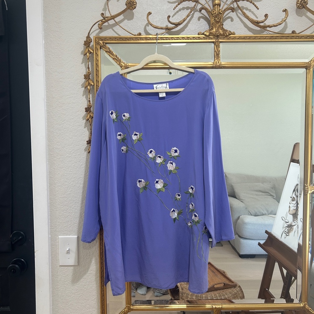 Diane Von Furstenberg Blue Floral Tunic